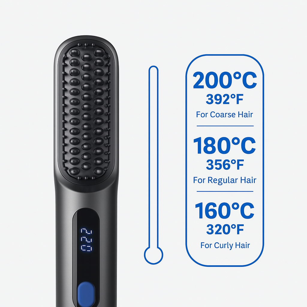 Evolvia™ GoBrush Styler – 2-in-1 straightening brush for smooth, frizz-free hair in seconds