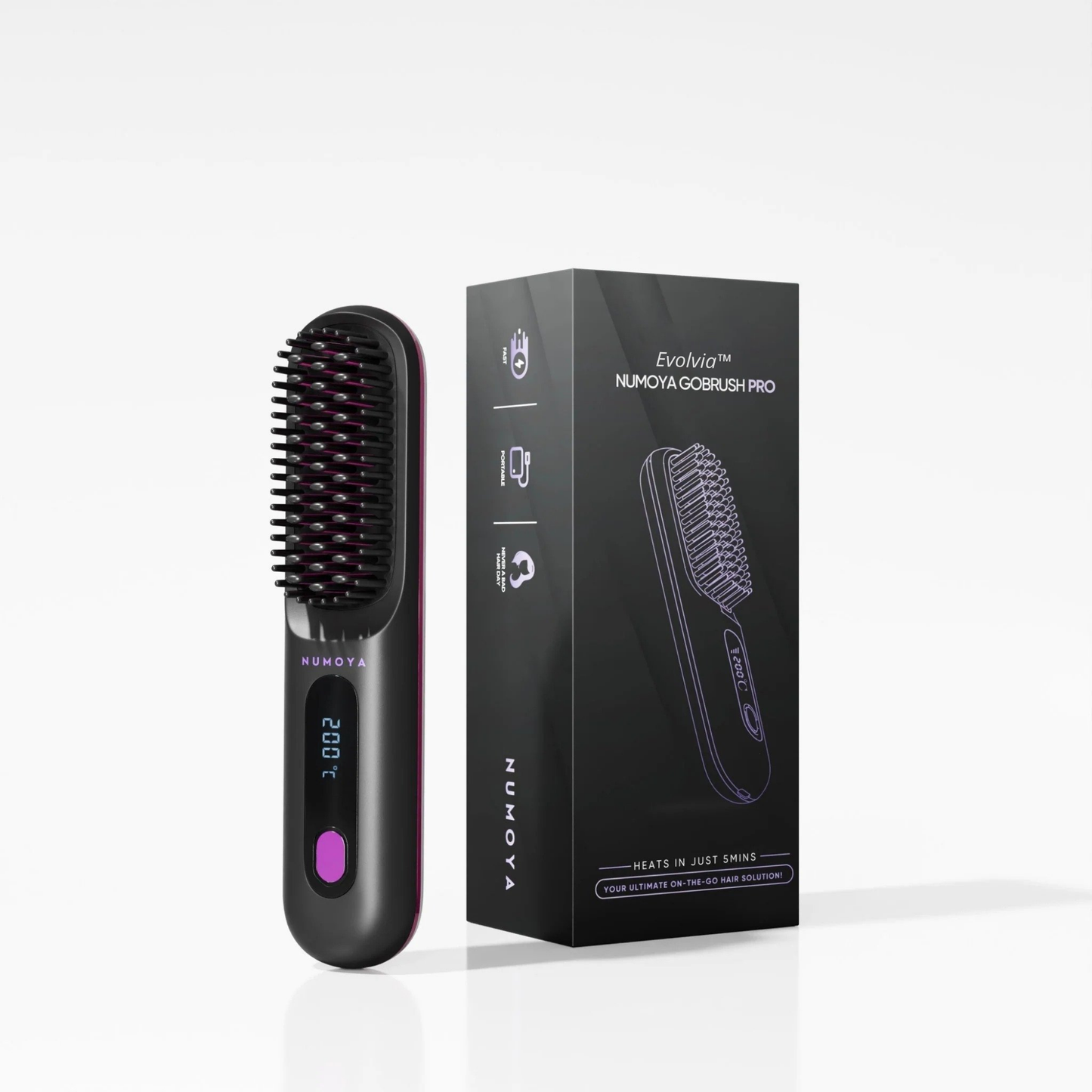Evolvia™ GoBrush Styler – 2-in-1 straightening brush for smooth, frizz-free hair in seconds