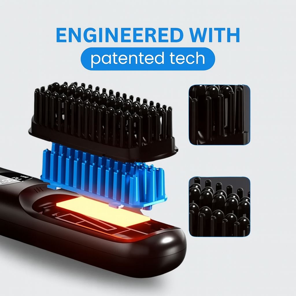 Evolvia™ GoBrush Styler – 2-in-1 straightening brush for smooth, frizz-free hair in seconds